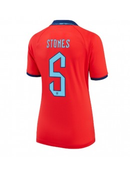 England John Stones #5 Replika Borta Kläder Dam VM 2022 Kortärmad